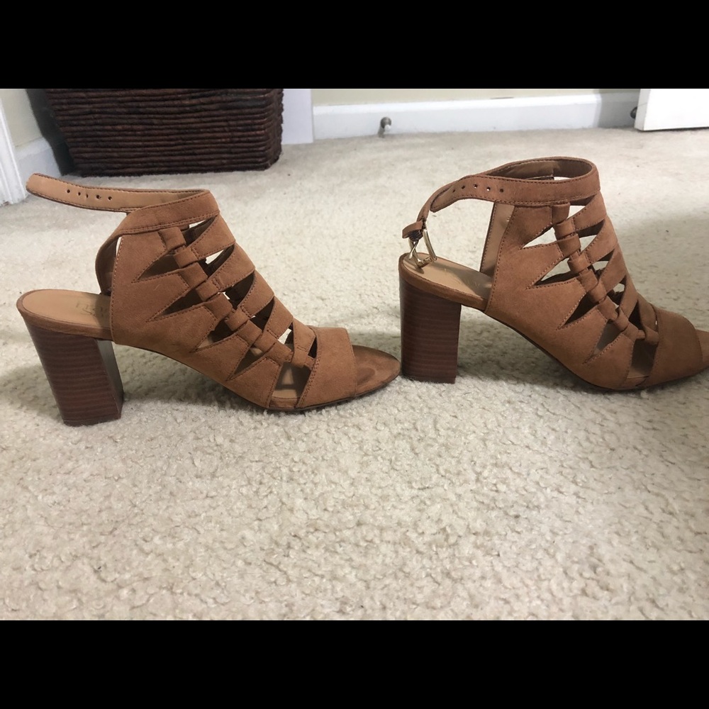 Franco sarto brown suede heels